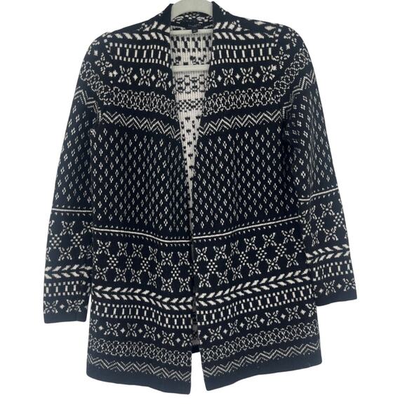 Talbots Fair Isle Cardigan Womens Sweater Sz SP Open Nordic Ski Preppy Holiday - Picture 1 of 9
